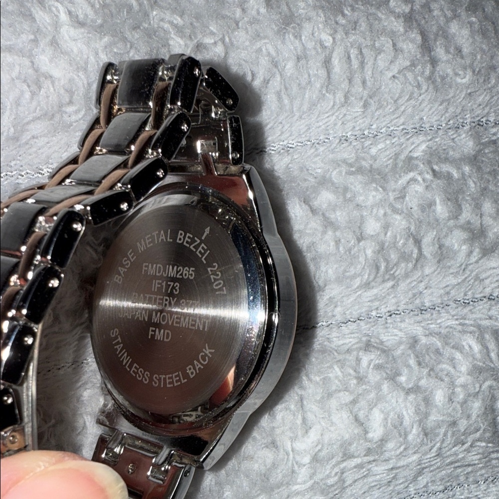 Geneva Silver and Rose Gold Women's Watch - Picture 7 of 11